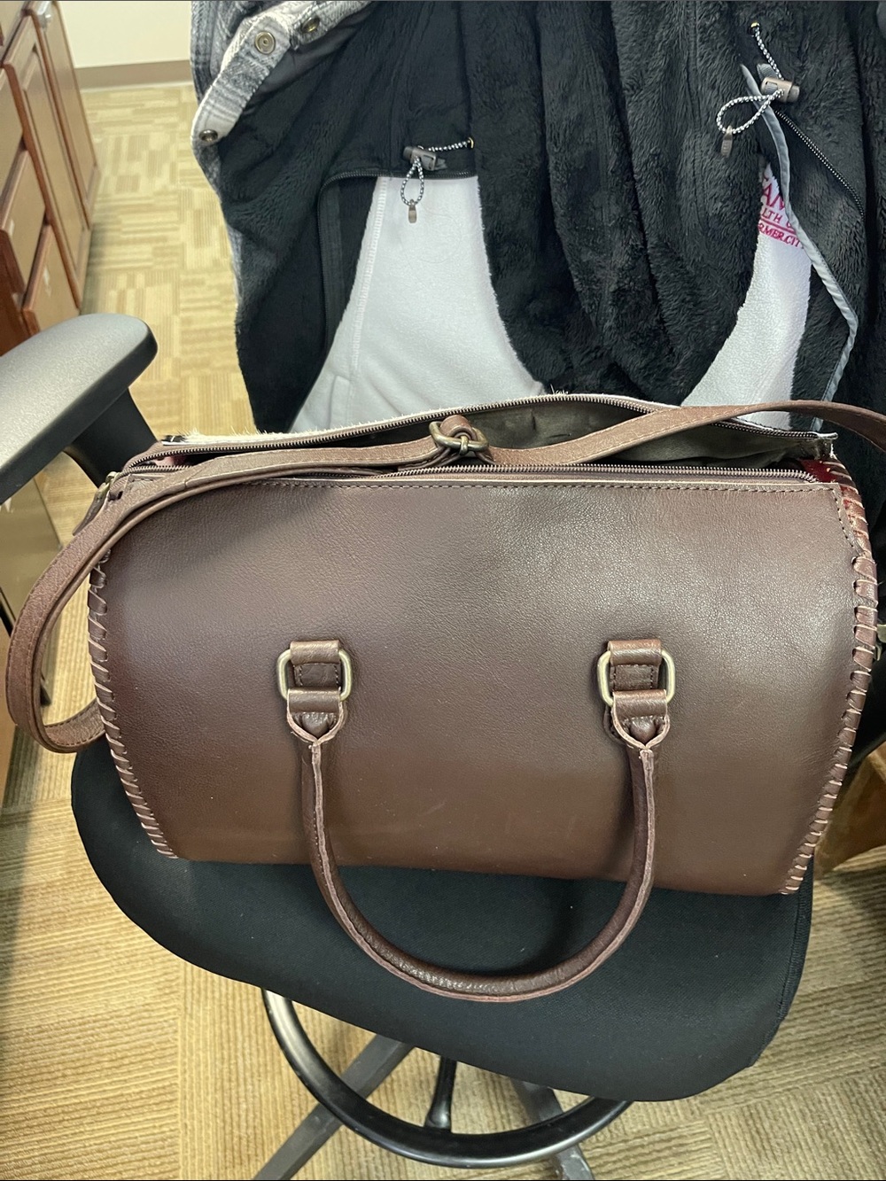Cowhide Satchel Handbag in Black and White - Unbranded - Picture 9 of 10